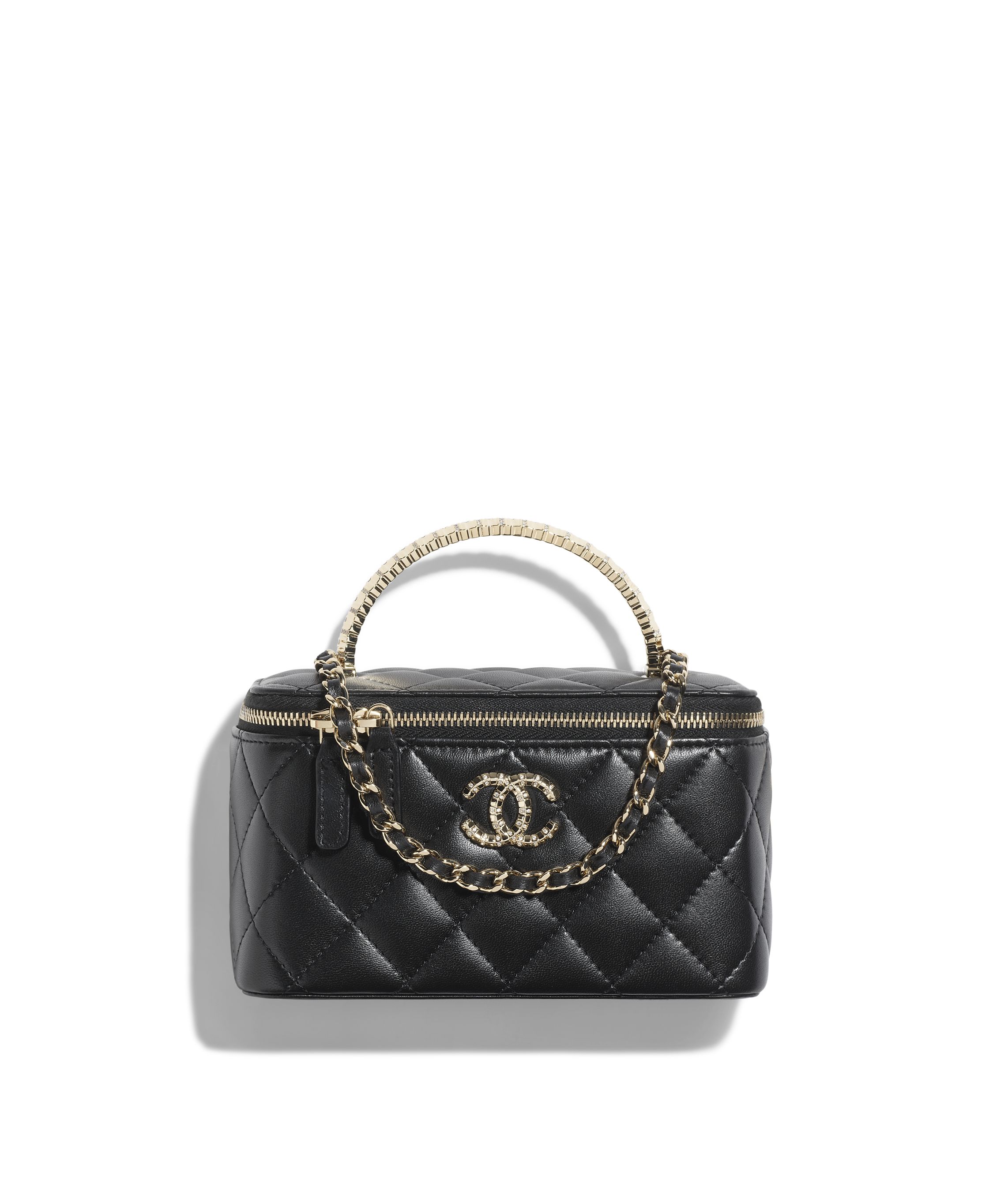 Chanel 31 ミニ ショッピング バッグ、シャイニー ラムスキン、ダークベージュ & ブラック — ファッション | CHANEL シャネル