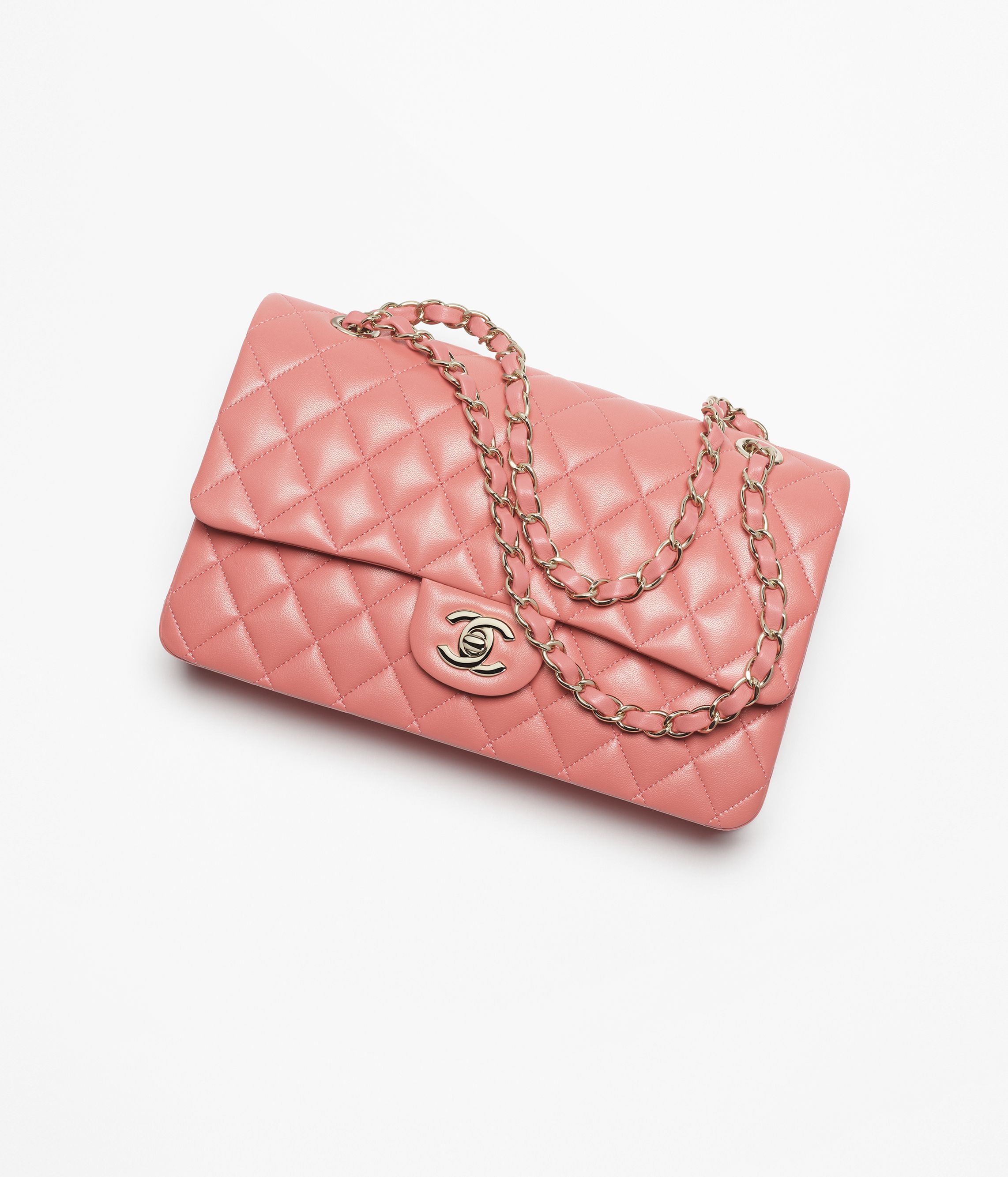 Classic 11.12 handbag Lambskin gold tone metal light pink Fashion CHANEL