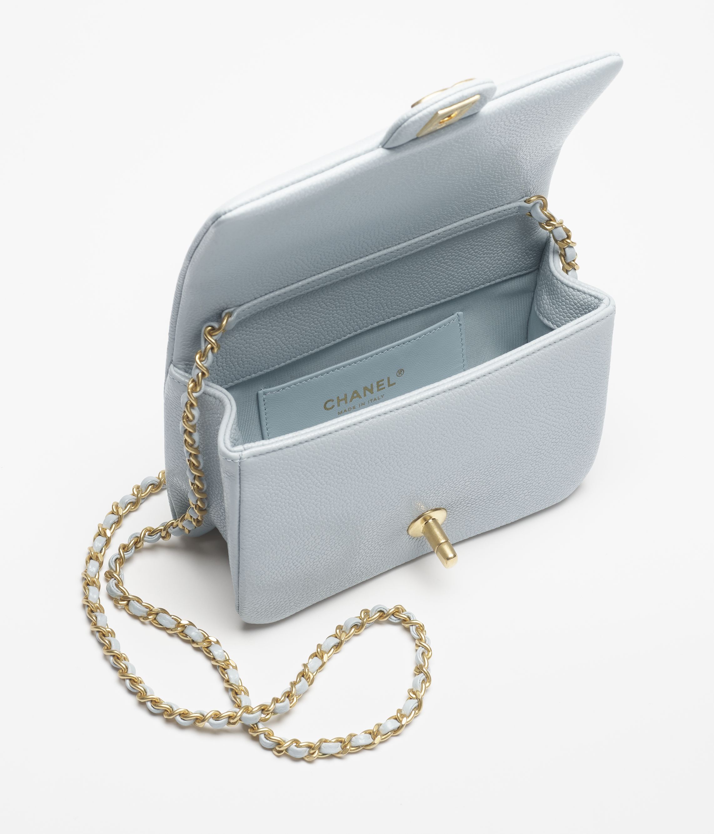 Small blue chanel bag shop