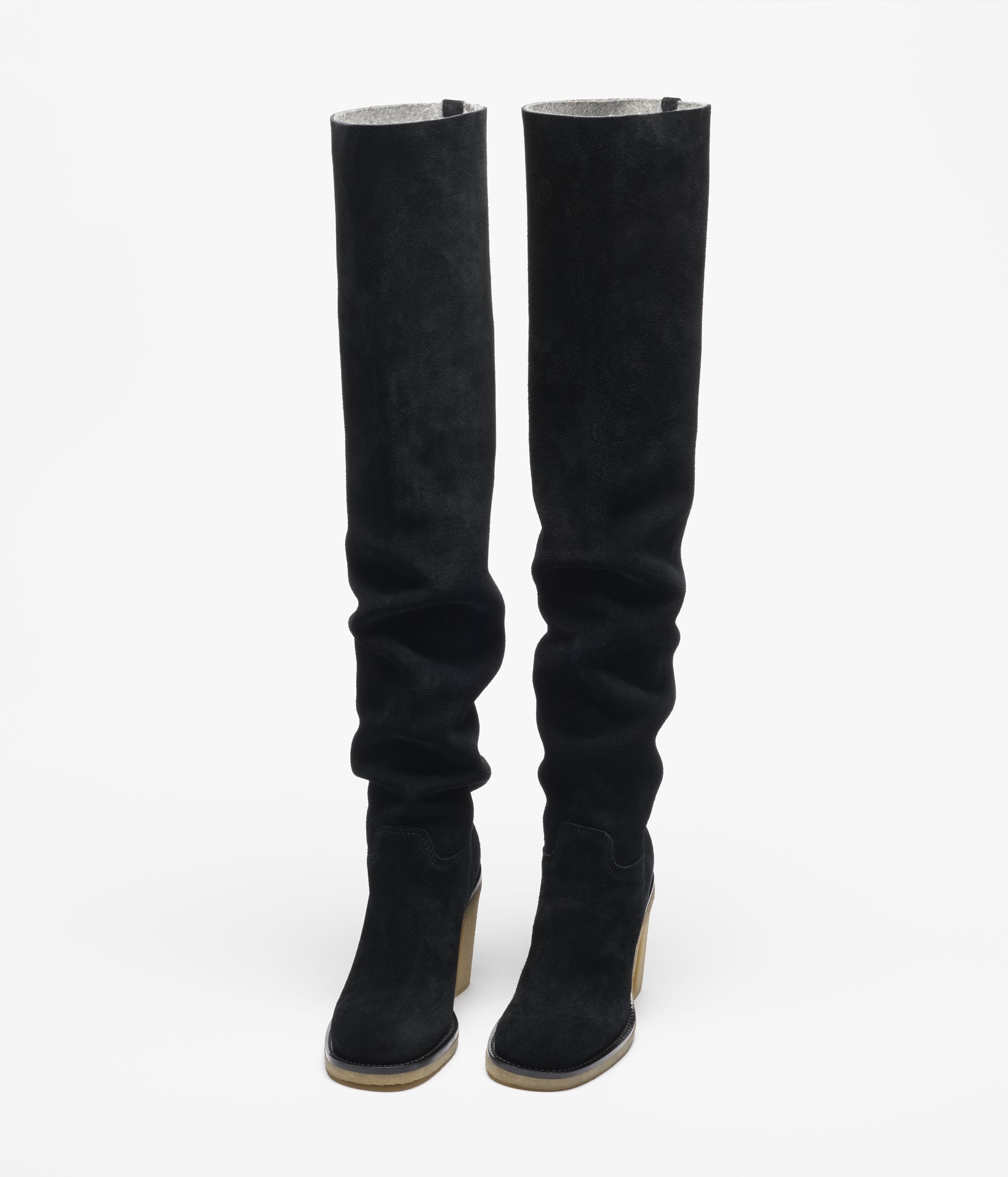 Thigh boots Suede calfskin black Fashion CHANEL