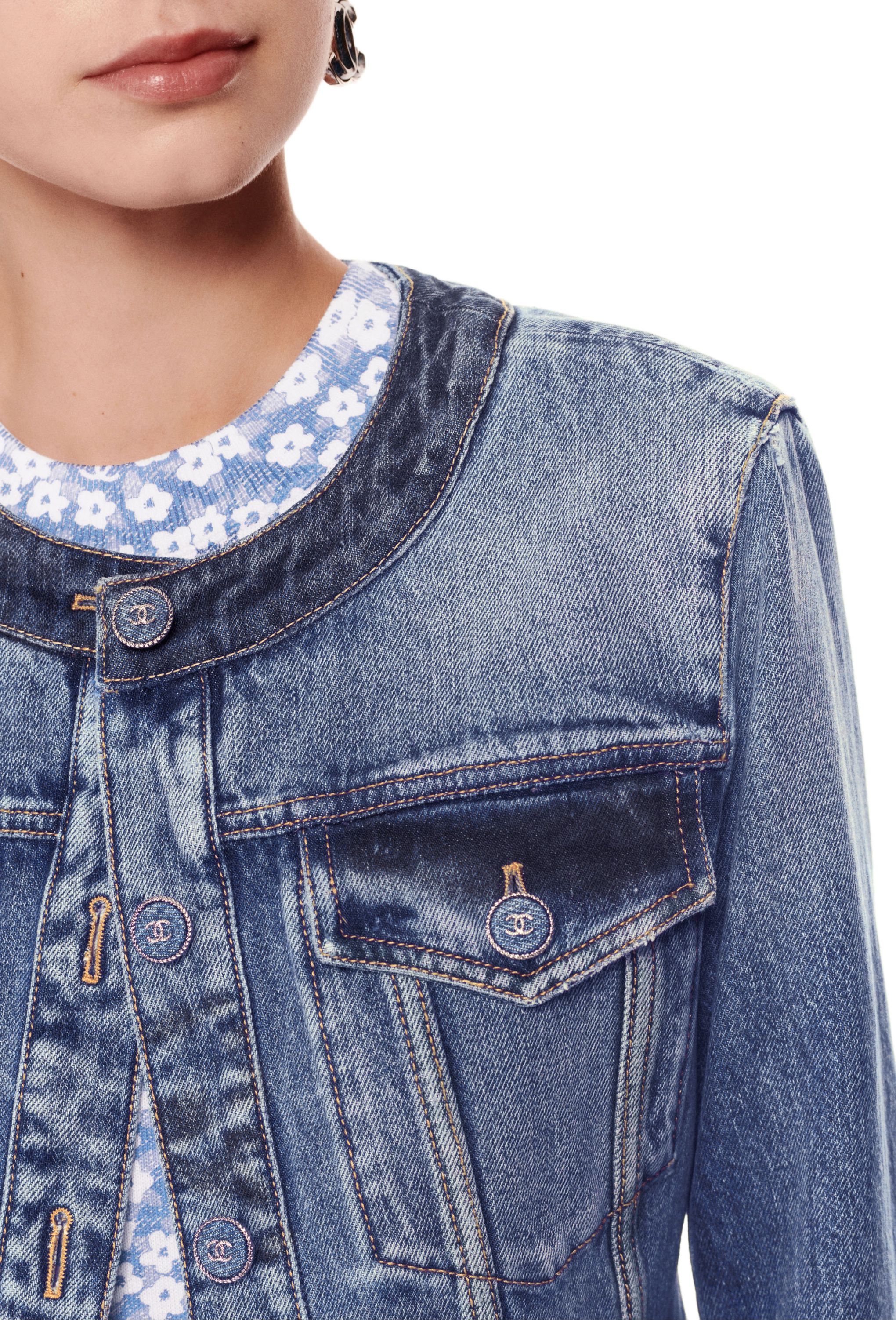 Jacket - Washed denim, blue — Fashion | CHANEL