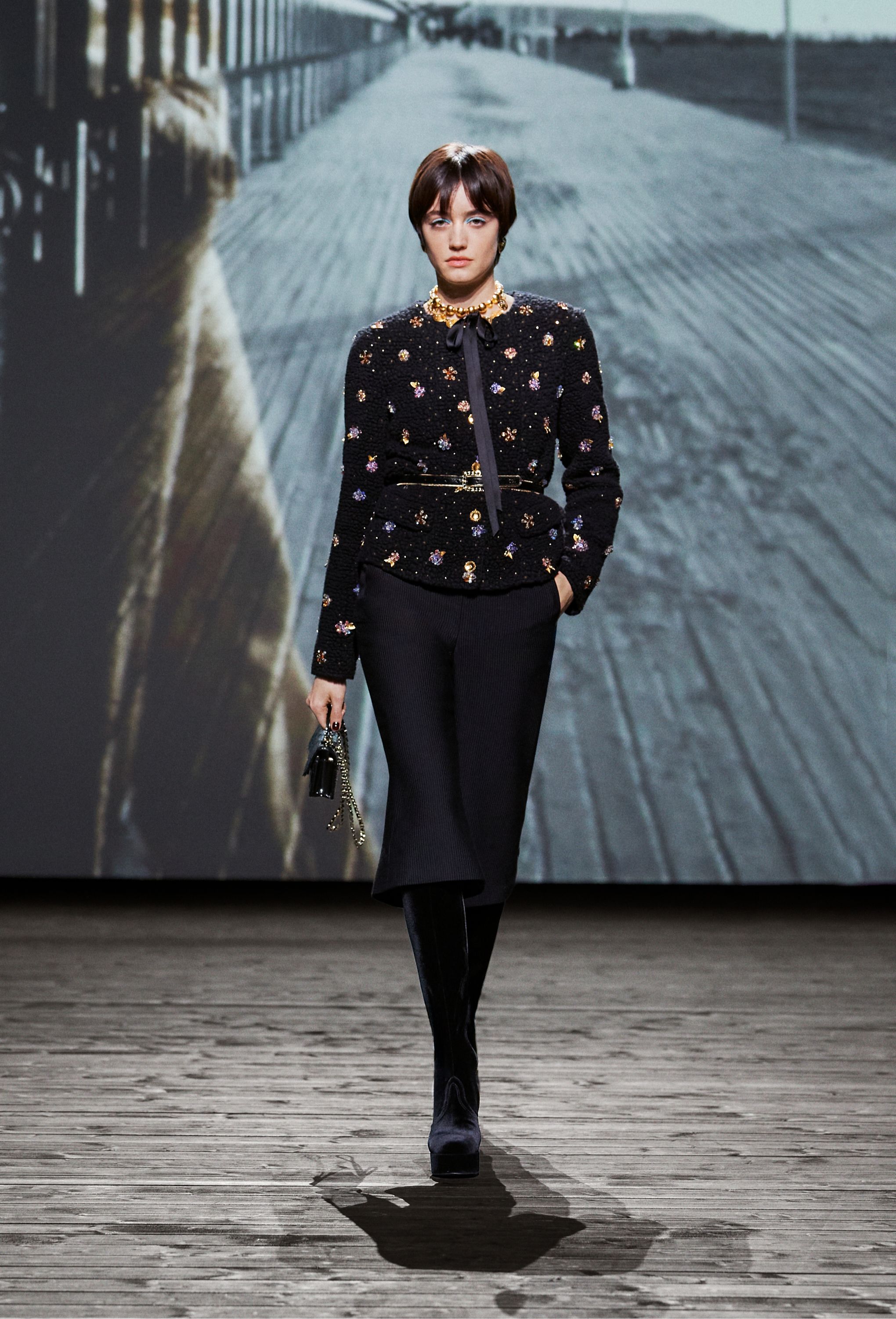 ジャケット - ファンタジー カシミヤ & シルク ファー 、ブラック — ファッション | CHANEL シャネル