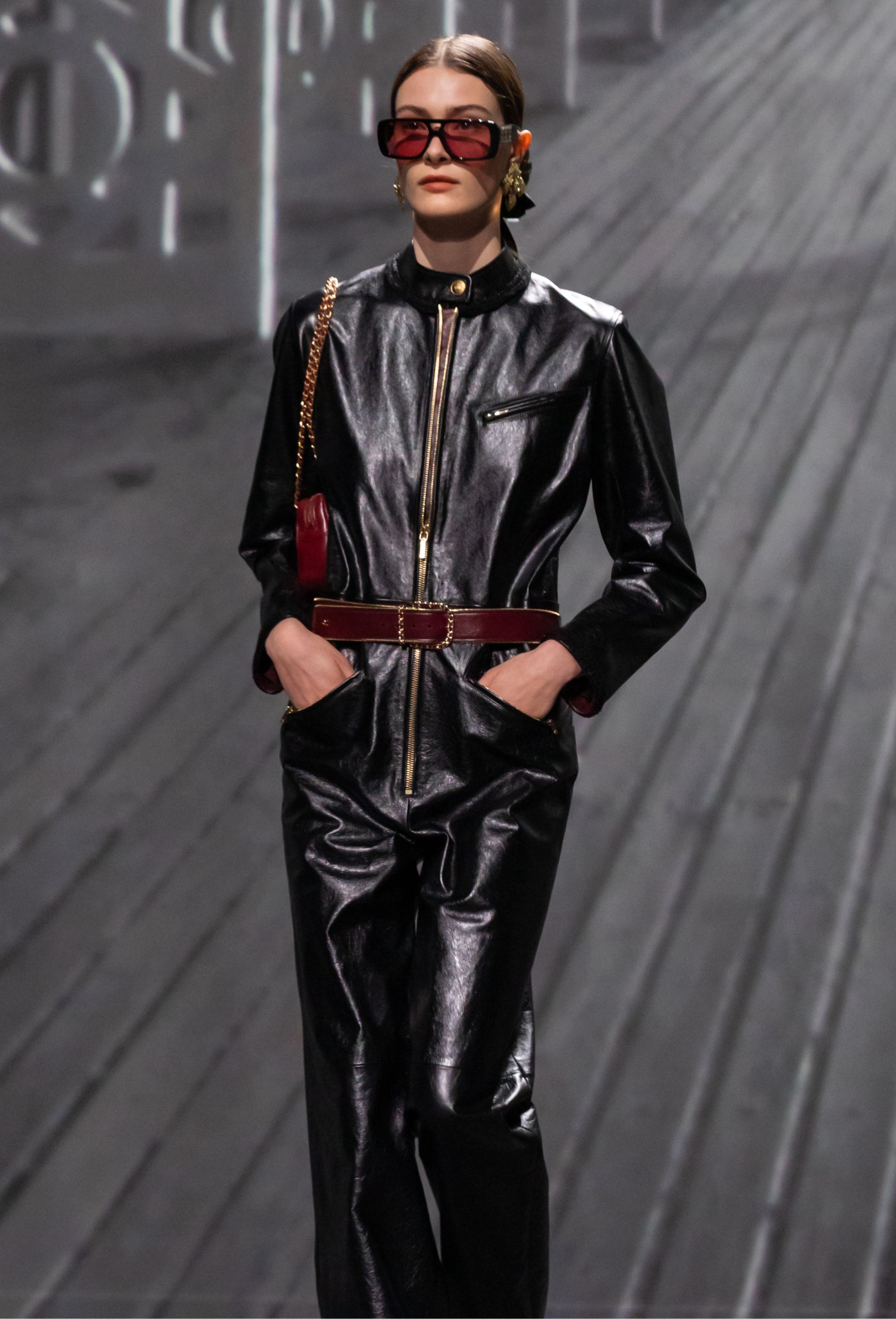 Tuta intera Pelle nero Moda CHANEL