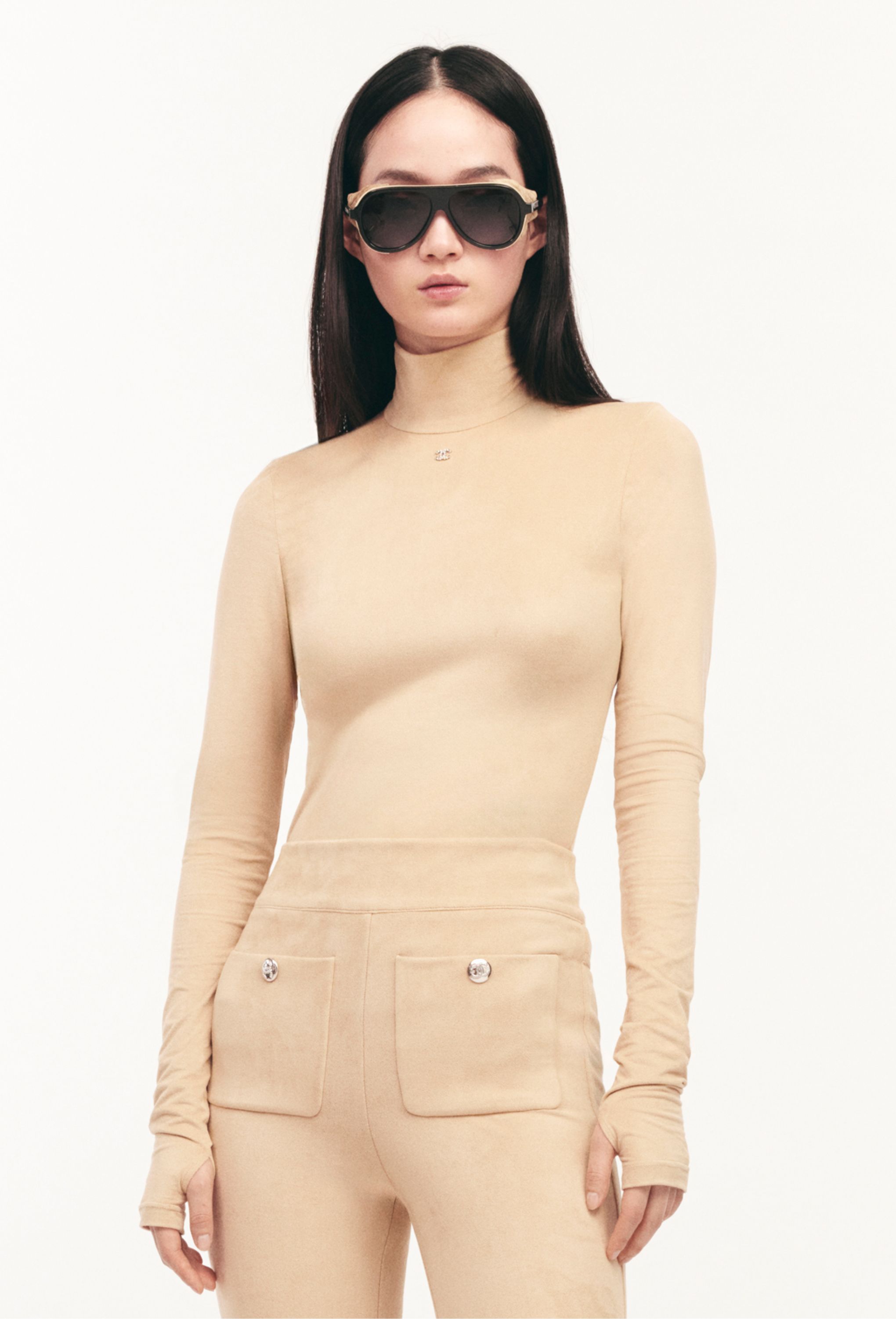 トップ - ミックス ファイバー、ベージュ — ファッション | CHANEL シャネル