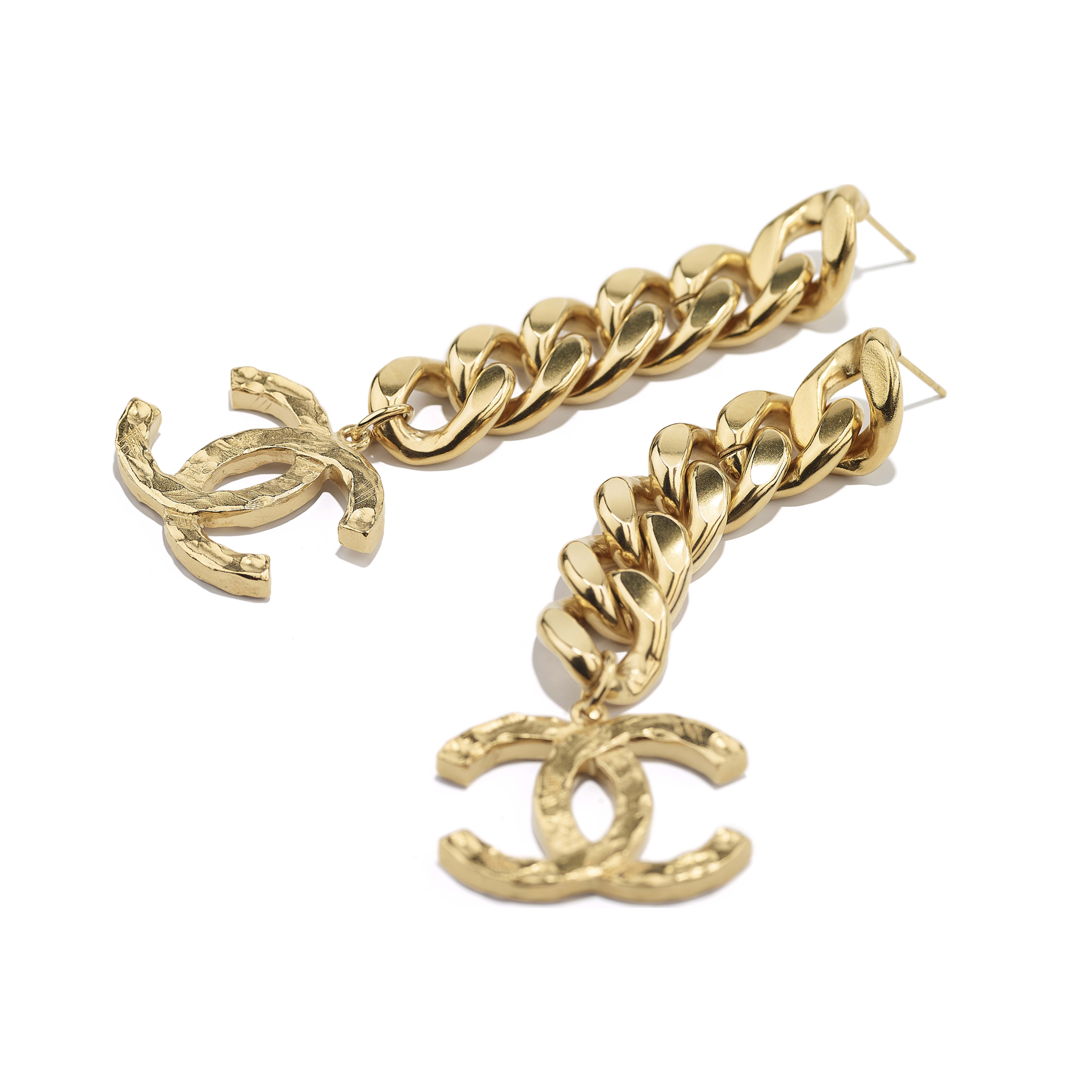 Metal Gold Earrings Chanel