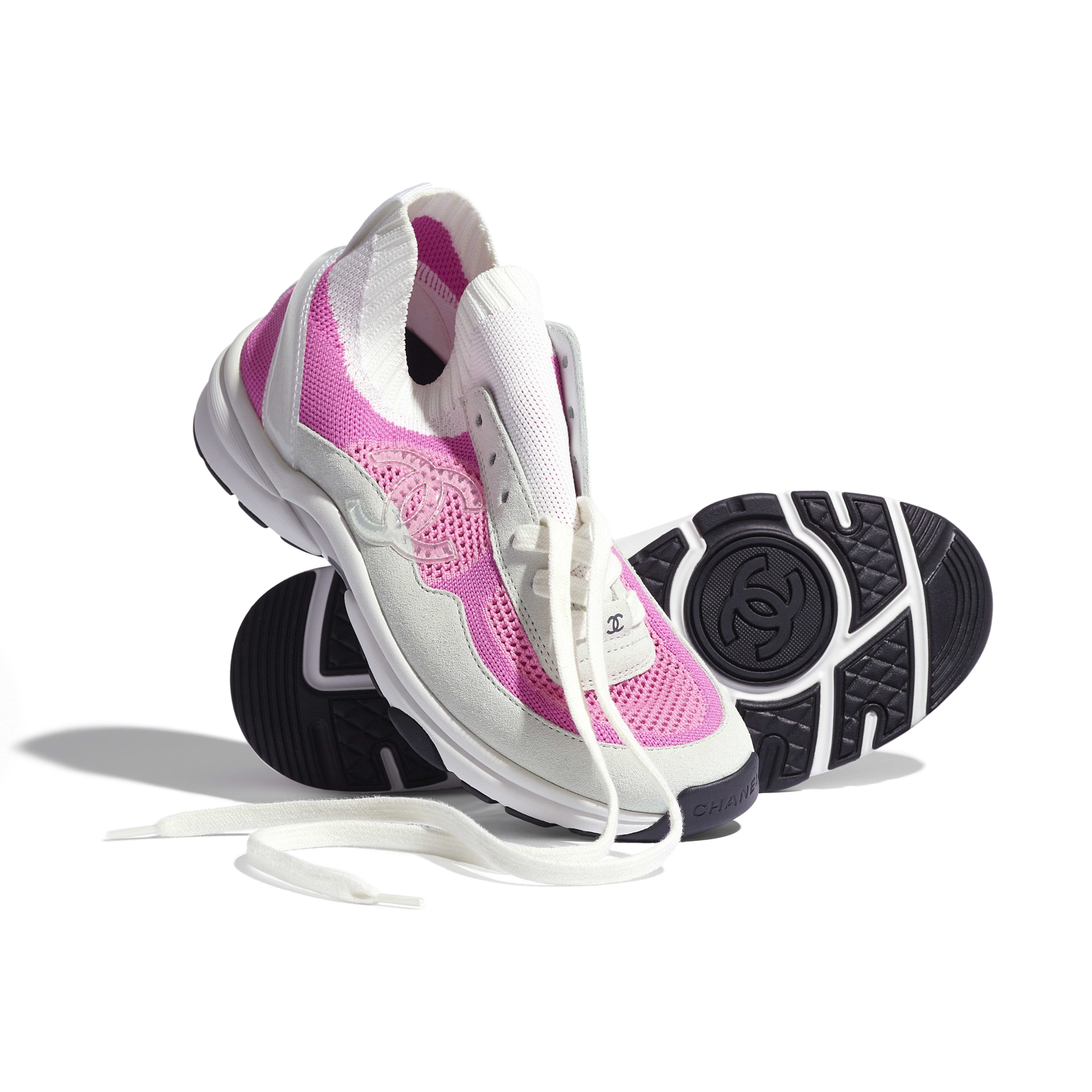 chanel sneakers white and pink
