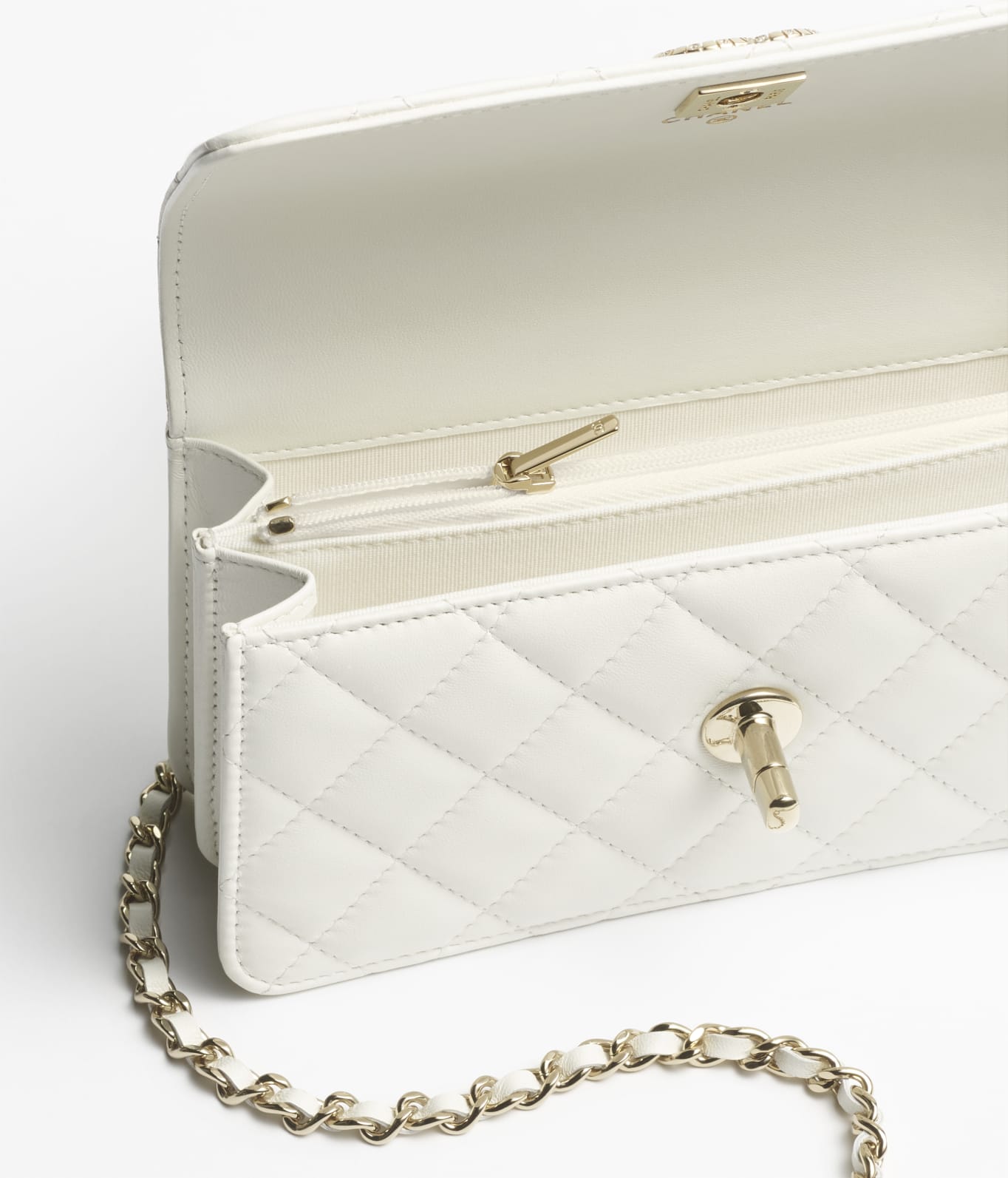 Chanel white clutch bag shop