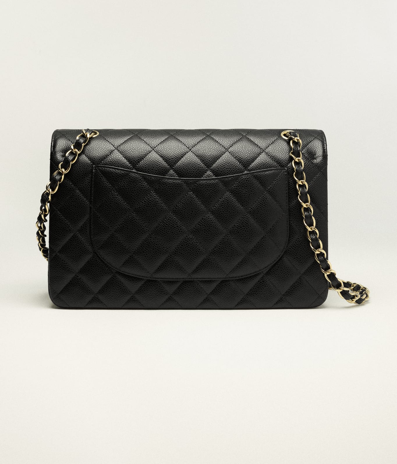 Large classic handbag Grained calfskin gold tone metal black Fashion CHANEL