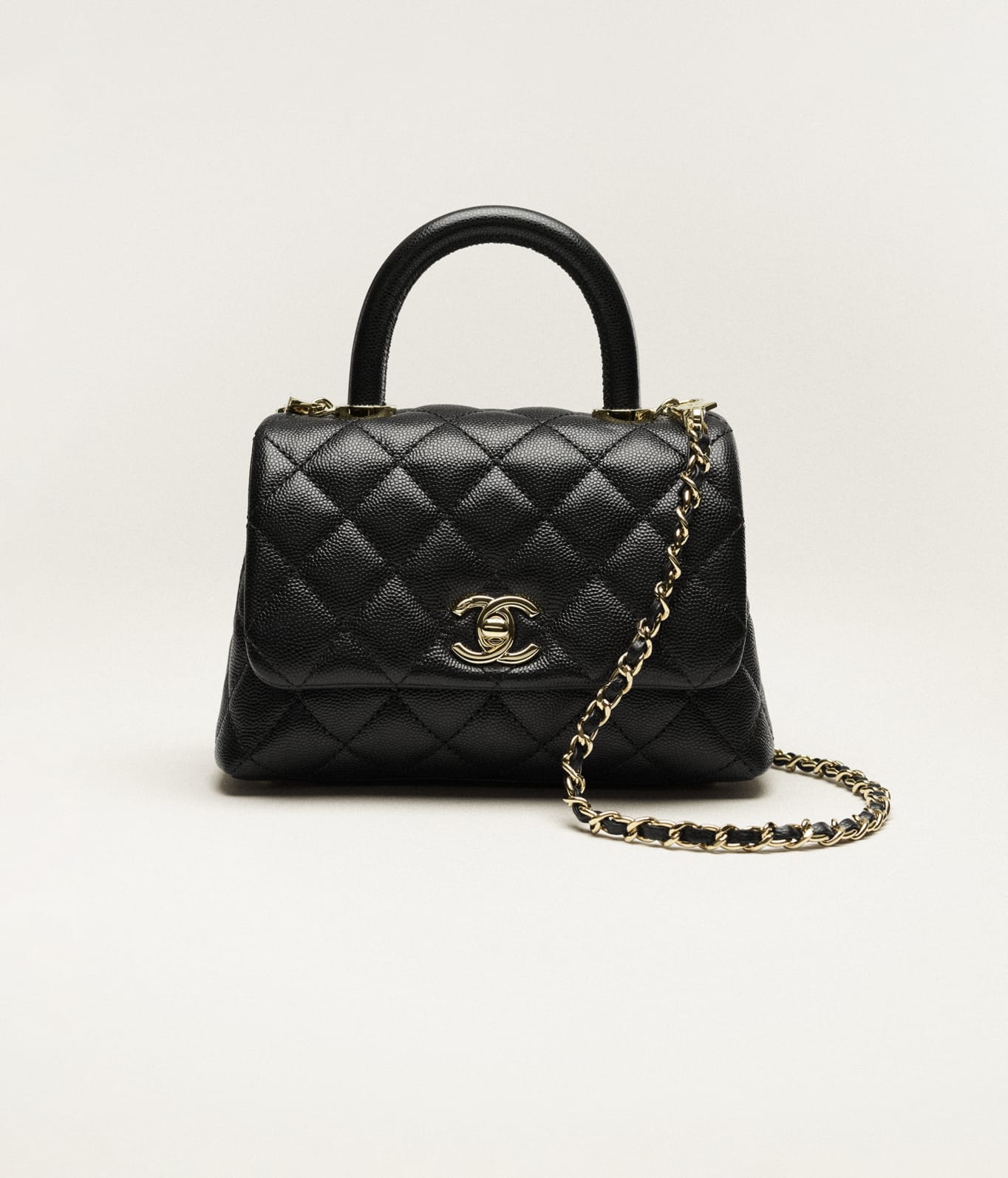 Black mini handle handbag store