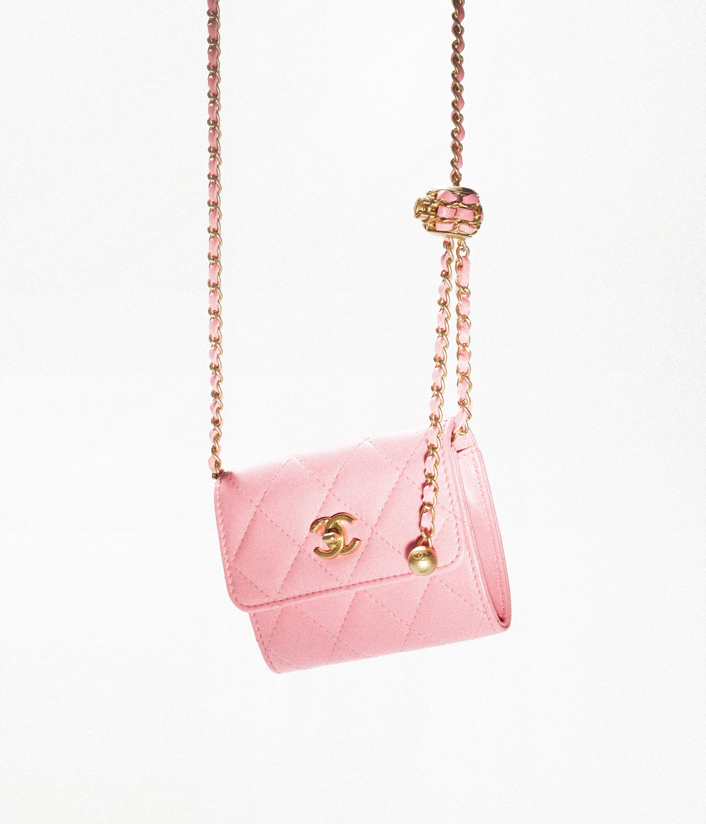 Chanel Pink Quilted Calfskin Pearl Clutch With Chain 46 OFF