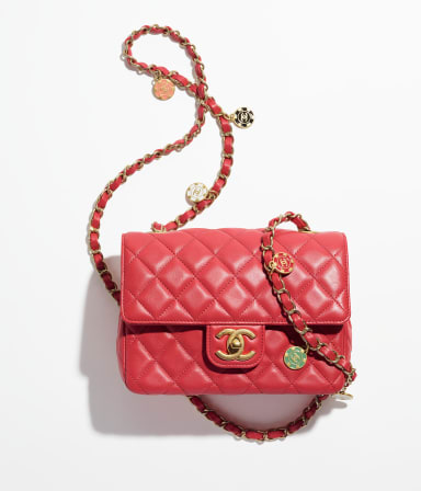 Mini Flap Bag - Lambskin, enamel & gold-tone metal — Fashion | CHANEL