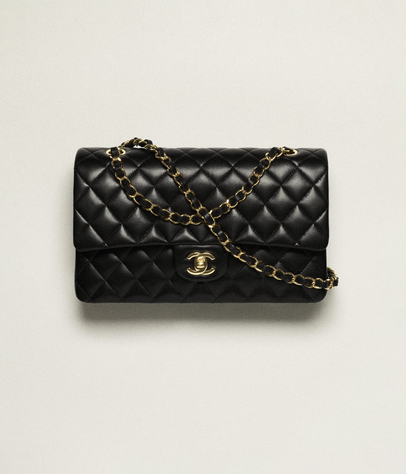 Classic 11.12 handbag Lambskin gold tone metal black Fashion CHANEL