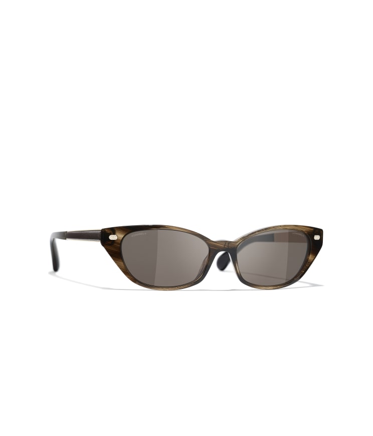 Sunglasses: Cat Eye Sunglasses, acetate & lambskin — CHANEL