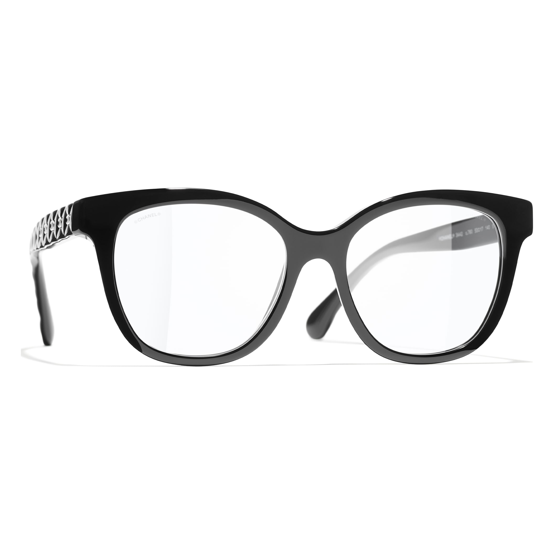 Eyewear: Square Blue Light Glasses, acetate, metal & calfskin — Fashion |  CHANEL