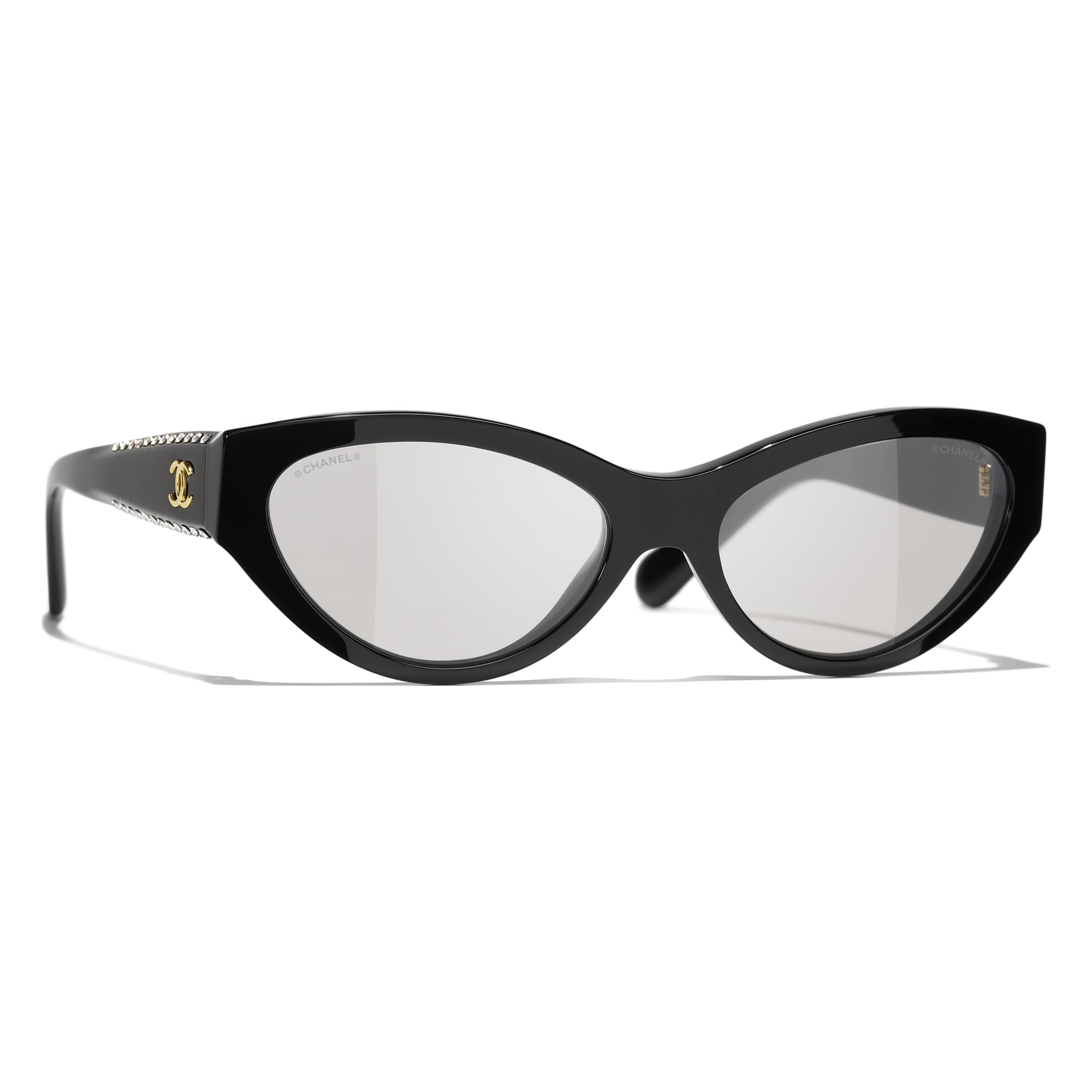 人気 ブランド チェック Cat Sunglasses: CHANEL Eye strass & acetate Sunglasses, 小物
