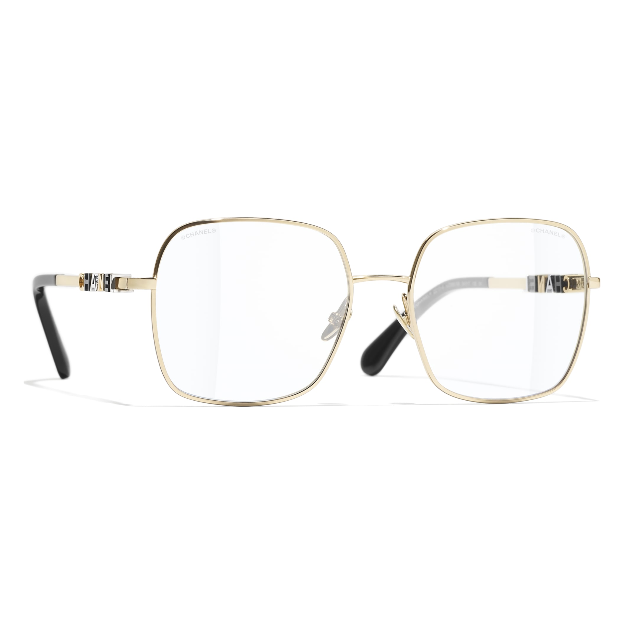 CHANEL Eyewear: Square Blue Light Glasses, metal — Fashion | CHANEL