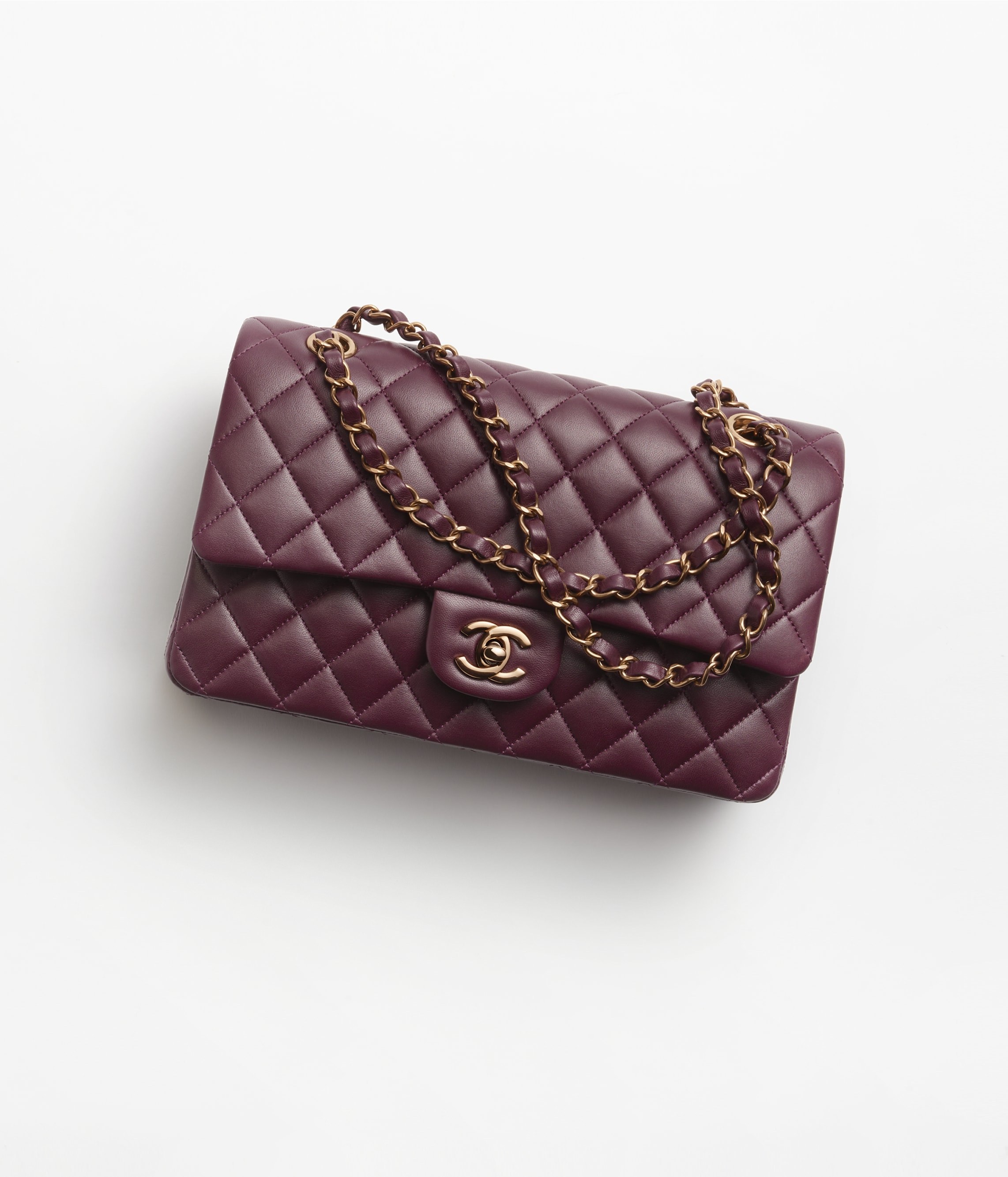 Classic 11.12 handbag Lambskin brown metal burgundy Fashion CHANEL
