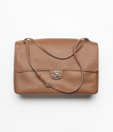 Maxi Flapbag Grained Calfskin & Silver-Tone Metal Camel - reference: AS6233B24008U8390