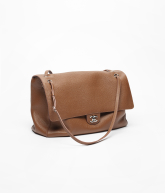 Maxi Flapbag Grained Calfskin & Silver-Tone Metal Camel - reference: AS6233B24008U8390