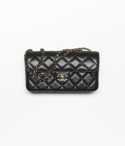Small Flap Bag Lambskin & Gold-Tone Metal Black - reference: AS6430B2482594305