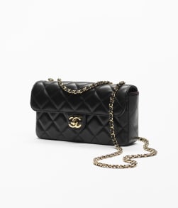 Small Flap Bag Lambskin & Gold-Tone Metal Black - reference: AS6430B2482594305