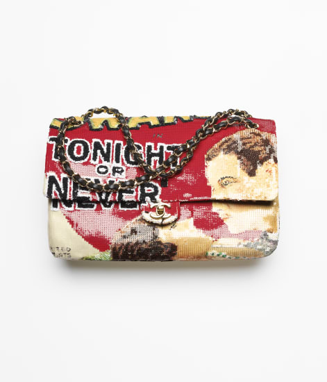Maxi Flapbag Sequins & Gold-Tone Metal Red & Multicolor - reference: AS6281B25012UC190