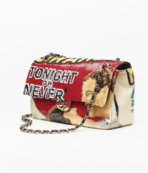 Maxi Flapbag Sequins & Gold-Tone Metal Red & Multicolor - reference: AS6281B25012UC190