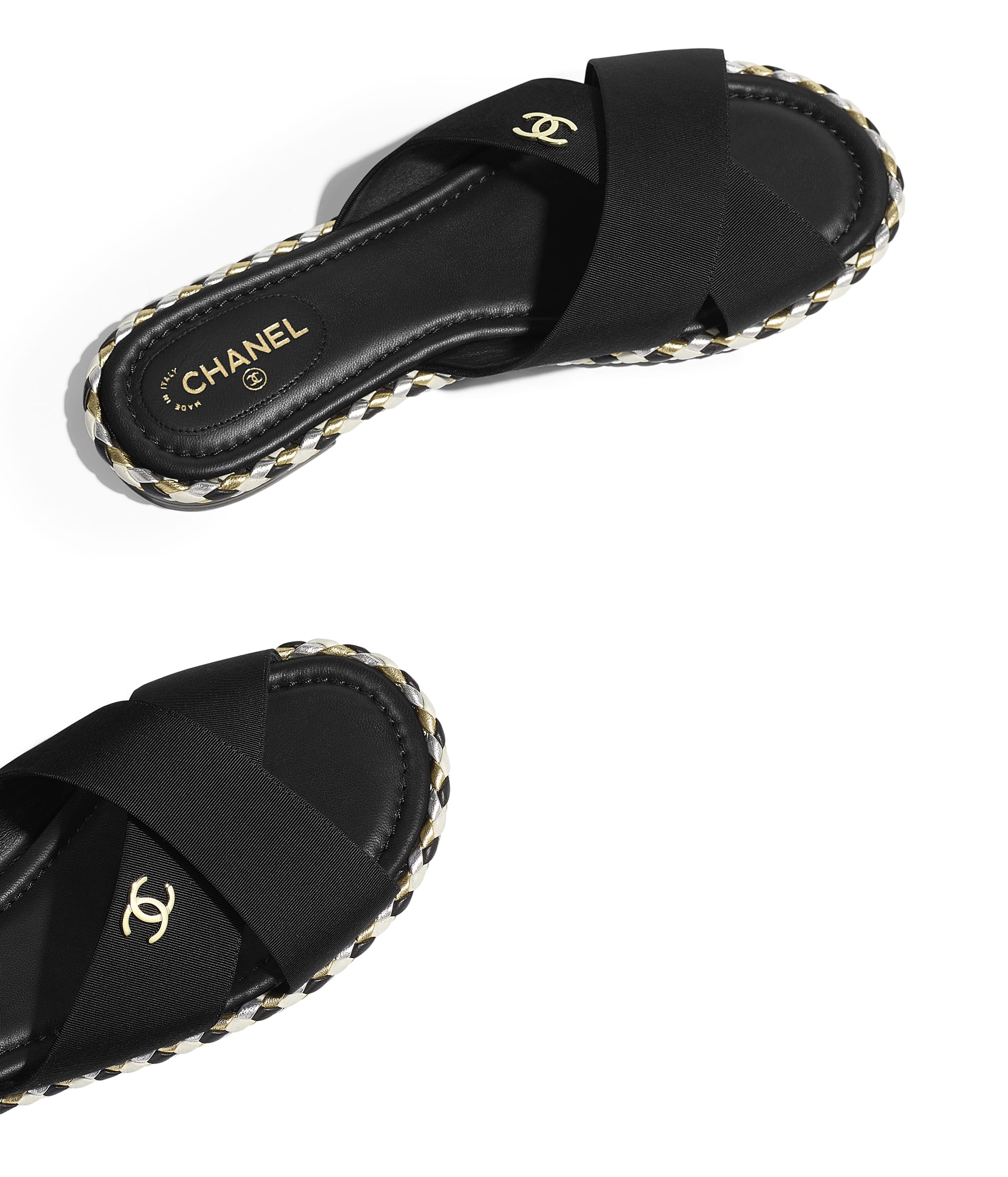 Mules, grosgrain, black CHANEL