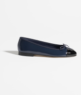 Bailarinas Piel de ternera efecto charol Azul marino y negro - referencia: G02819B19028NACIS