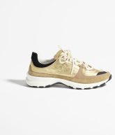 Zapatillas de deporte Piel de ternera laminada y piel de ternera suave Dorado, beige y negro - referencia: G46609B21320U2406