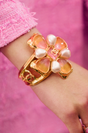Cuff Metal, Resin & Imitation Pearls, Gold, Orange, Pink & Pearly White Ref. ABA139 B09967 NM131