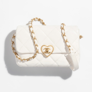 Petit sac à rabat Agneau, plexi & métal doré, Blanc Ref. AS3986 B10682 10601