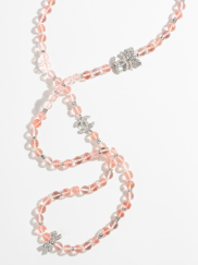 Long Necklace Metal, Glass Pearls & Diamantés, Silver, Pink & Crystal Ref. ABA848 B10934 NN981