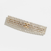 Barrette Métal & strass, Doré & cristal Ref. ABA869 B10744 NN563