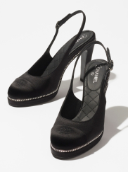 Sling-Back Satin & Diamanté, Black Ref. G40062 X57018 94305