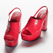 Sandals Patent Crumpled Lambskin, Red Ref. G45016 B13070 NO822