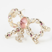 Brooch Metal, Glass Pearls & Diamantés, Gold, Pink, Pearly White & Crystal Ref. ABB522 B14167 NR614