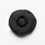 Kamelien-Spange Seiden-Pongé, Schwarz Ref. AA9627 B14811 94305