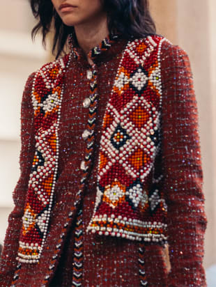 Jakke Glittered Wool Tweed, Red, Khaki & Multicolor Ref. P75176 V66716 NO260