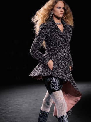 Jacket Silk & Wool Tweed, Black & Pink Ref. P75793 V61037 NR492