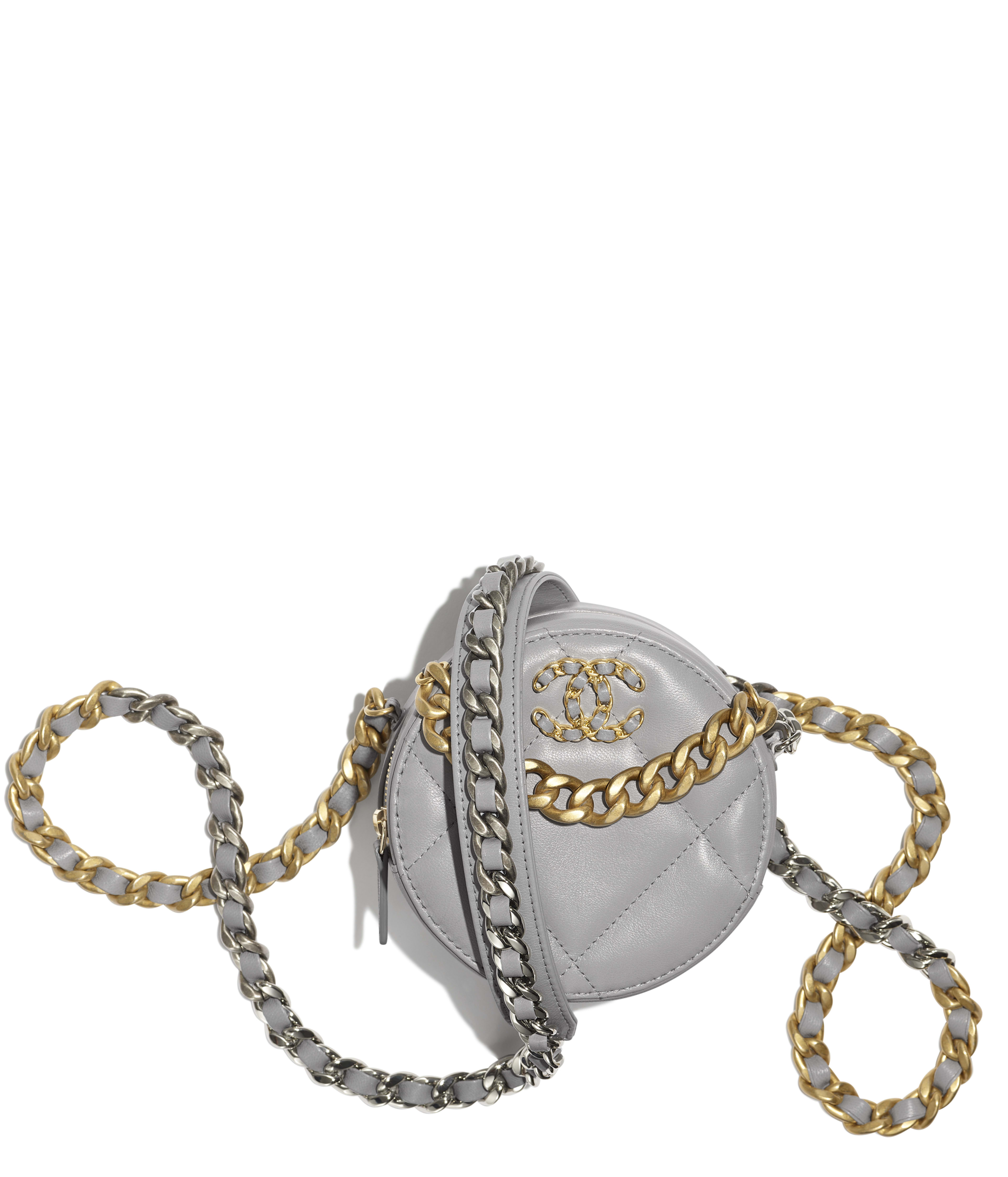 chanel mini round chain bag
