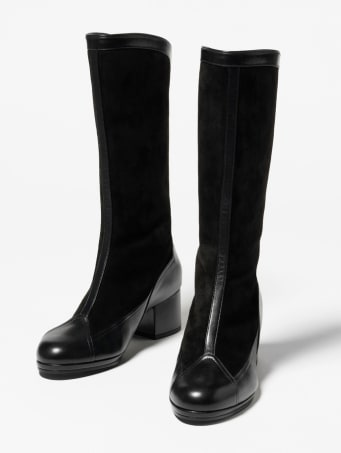 Bottes Veau velours & agneau, Noir Ref. G46591 B21102 94305