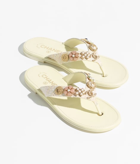 Thongs Tweed & Metal Light Yellow, Light Pink & Light Blue - reference: G46304B19715NAEPP
