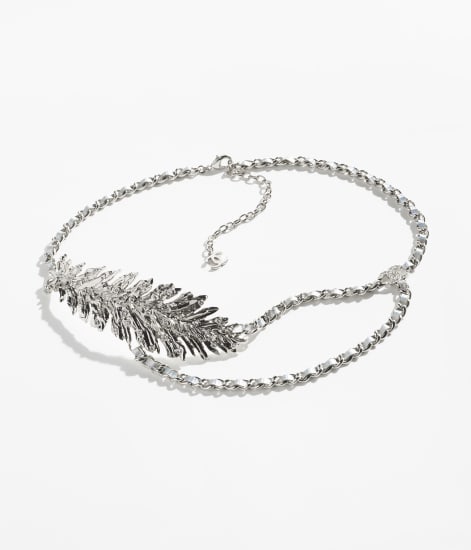 Chain Belt Metal, calfskin & diamanté Silver & Crystal - reference: ABF712B20545U0898