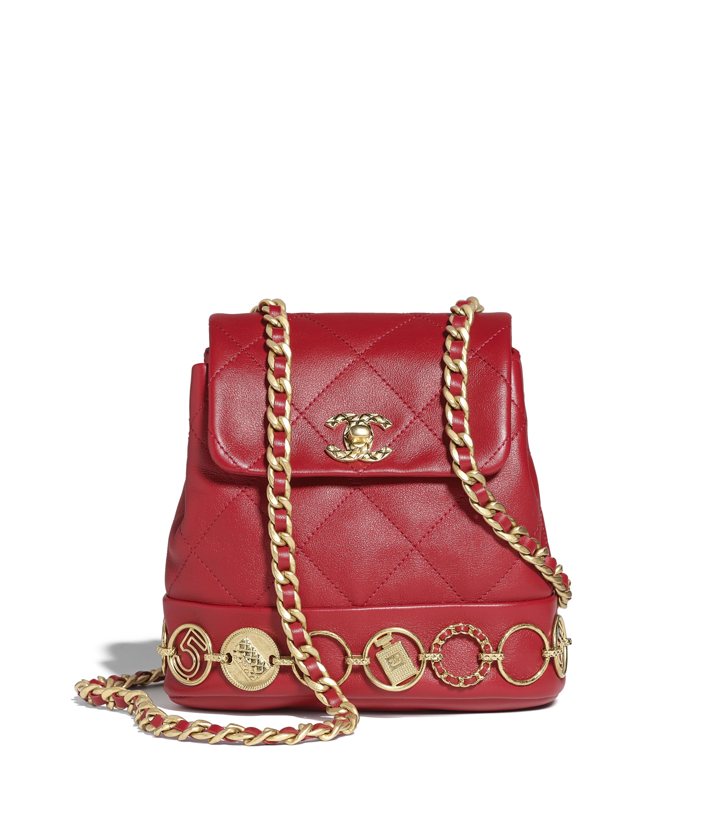 Gabrielle leather backpack Chanel Red in Leather - 35433398