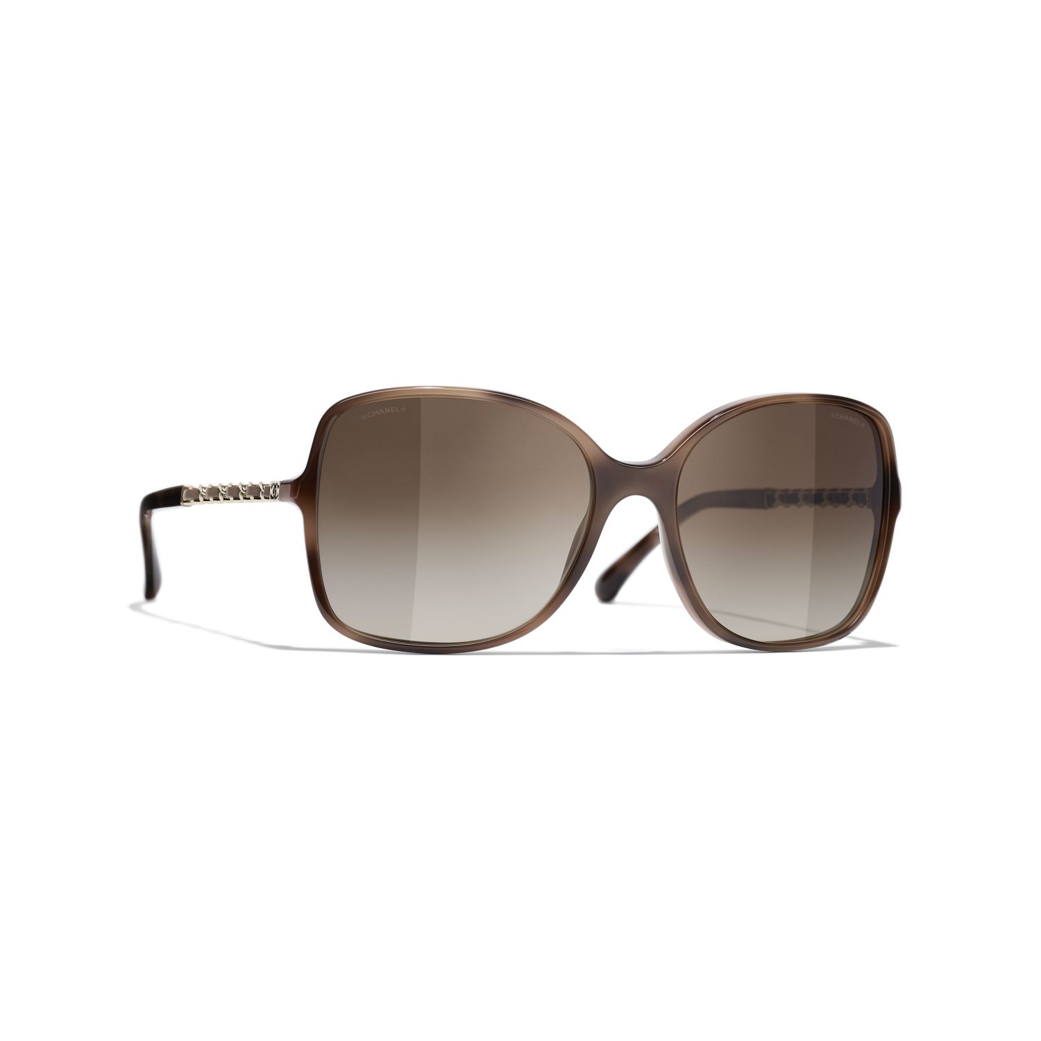 CHANEL Quadratische Sonnenbrille Schildpatt - Gläser Braun, Mit Verlauf - Alternative Fit - Size 57