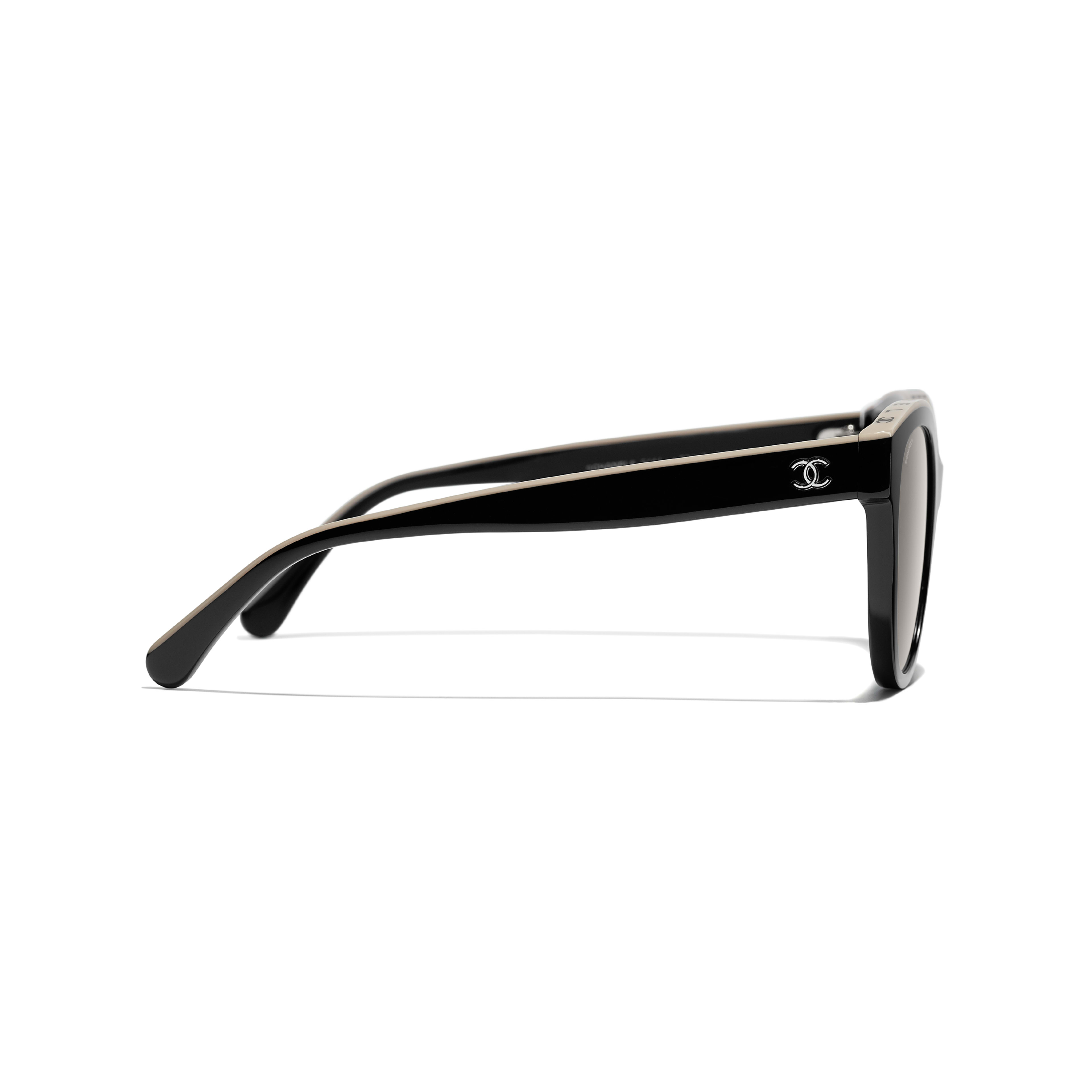 Óculos borboleta - Preto & Bege - Acetato - CHANEL - Outra vista