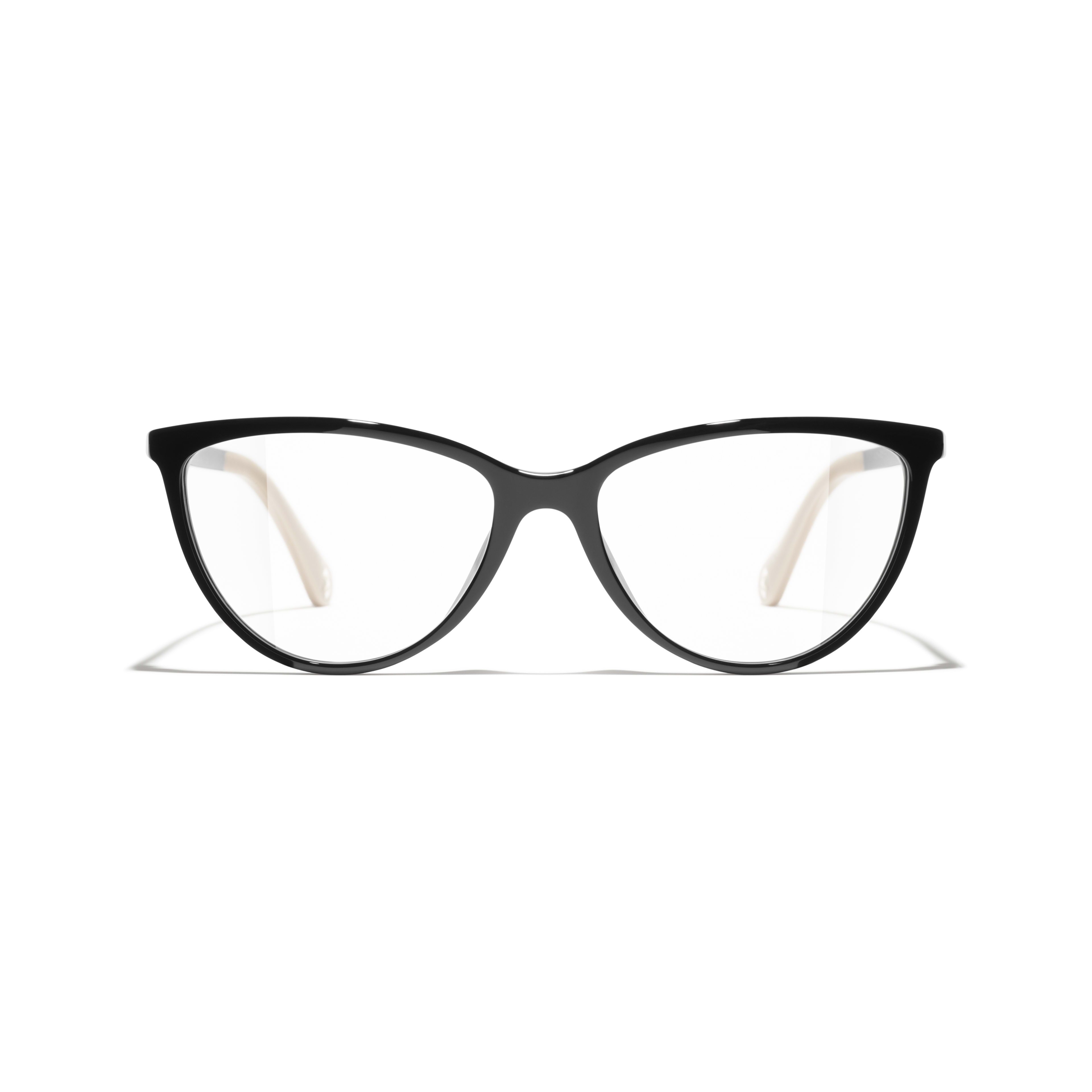 Cat Eye Eyeglasses - Black & Beige - Acetate - CHANEL - Alternative view