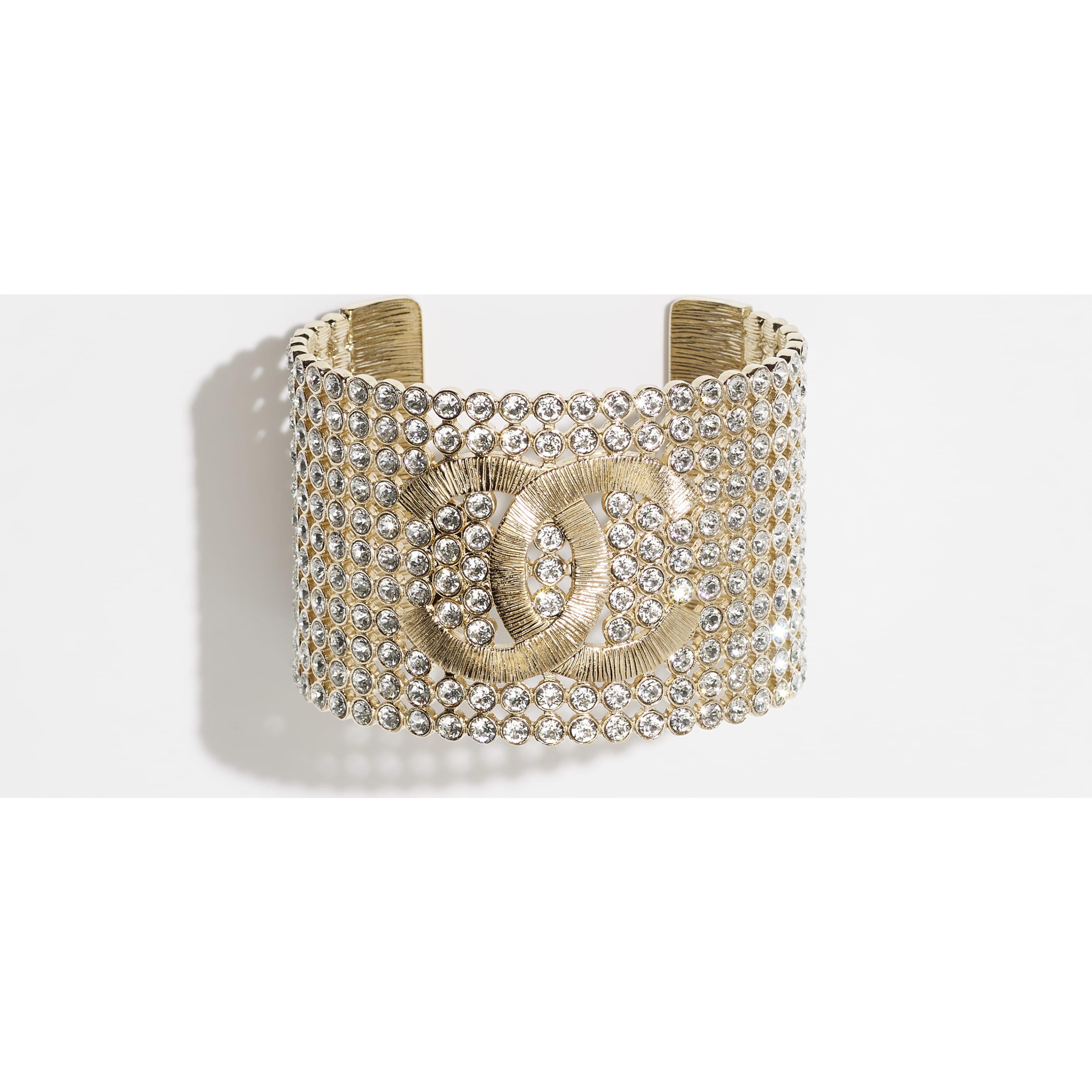 Manchet Metaal & strass Goud & kristal - packshot artistique vue1