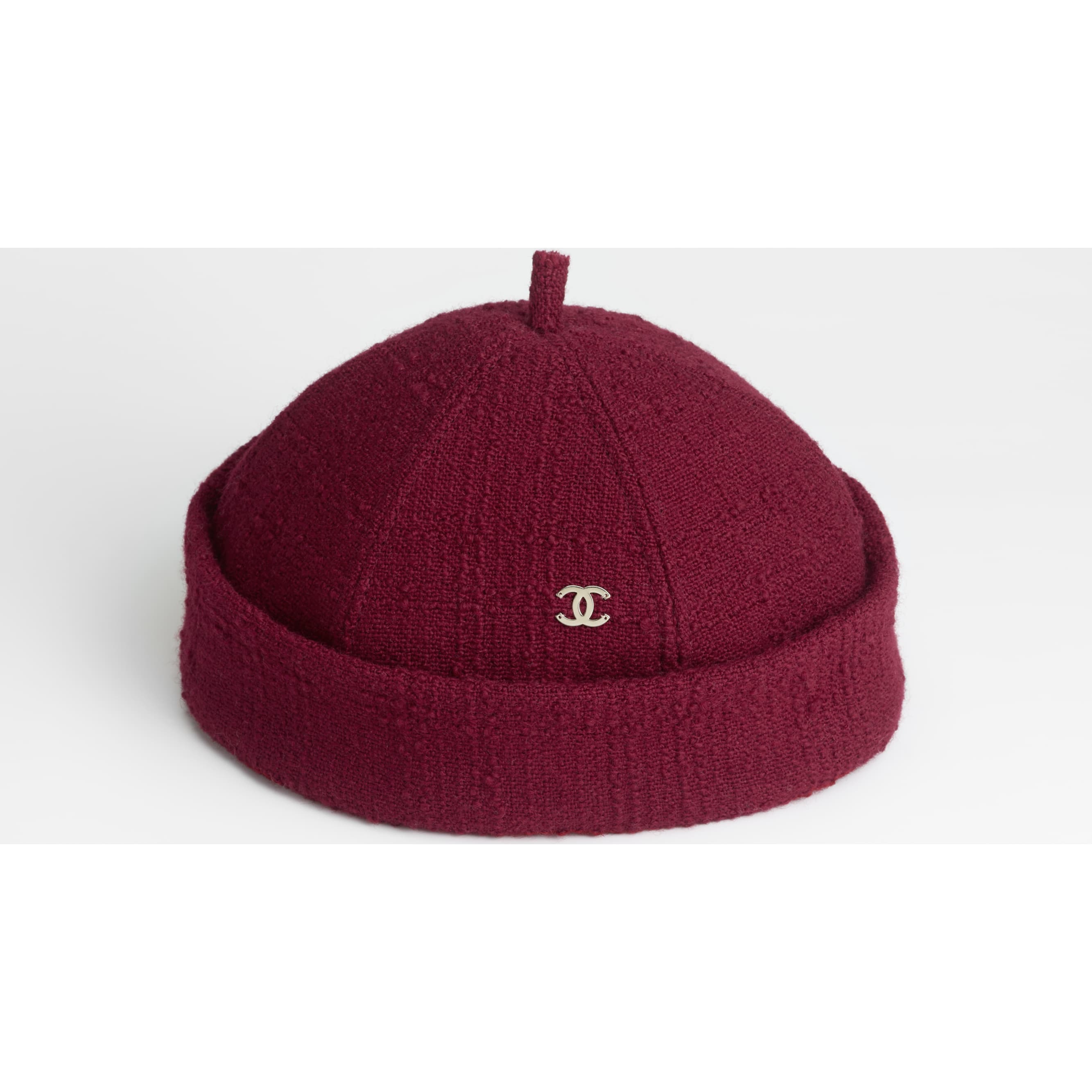 Hat - Wool tweed, burgundy — Fashion